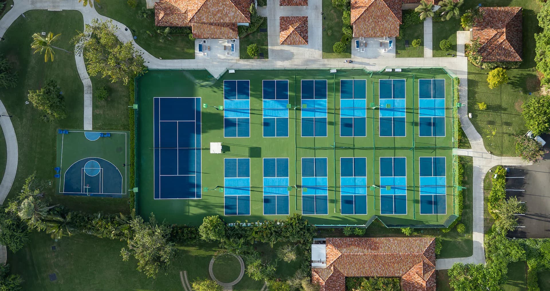 Pickleball courts at a luxury resort